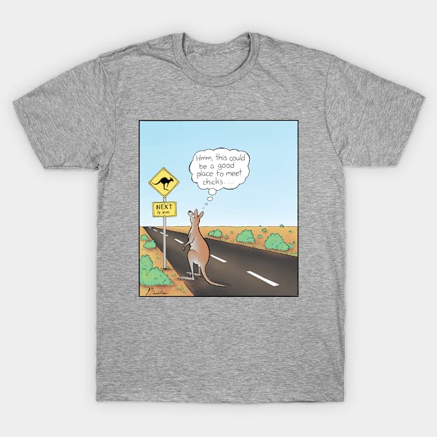 Kangaroo wants to meet females T-Shirt by JedDunstan